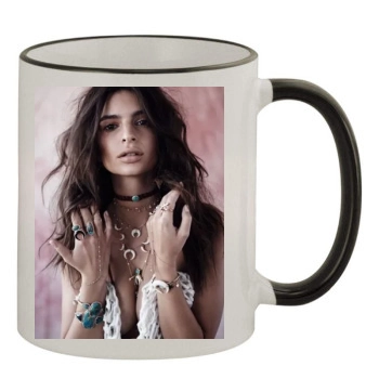 Emily Ratajkowski 11oz Colored Rim & Handle Mug