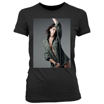 Emily Ratajkowski Women's Junior Cut Crewneck T-Shirt