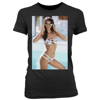 Emily Ratajkowski Women's Junior Cut Crewneck T-Shirt