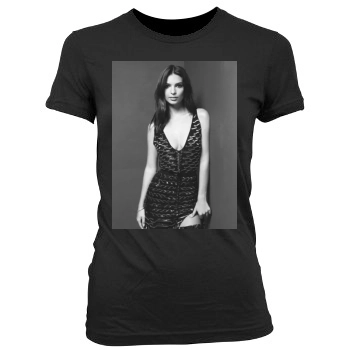 Emily Ratajkowski Women's Junior Cut Crewneck T-Shirt