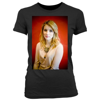 Emma Roberts Women's Junior Cut Crewneck T-Shirt