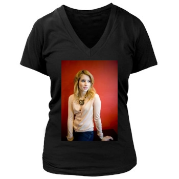 Emma Roberts Women's Deep V-Neck TShirt