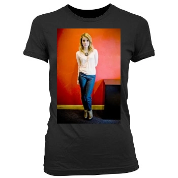 Emma Roberts Women's Junior Cut Crewneck T-Shirt