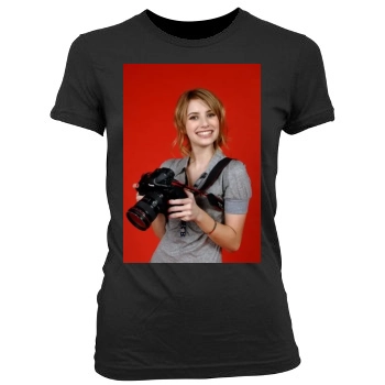 Emma Roberts Women's Junior Cut Crewneck T-Shirt