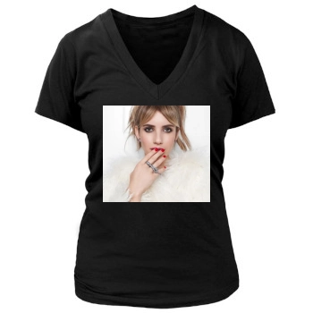 Emma Roberts Women's Deep V-Neck TShirt