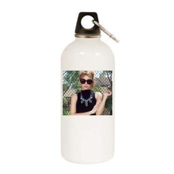 Emma Roberts White Water Bottle With Carabiner