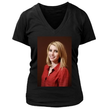 Emma Roberts Women's Deep V-Neck TShirt