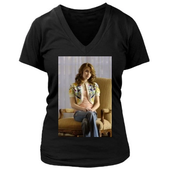 Emma Roberts Women's Deep V-Neck TShirt