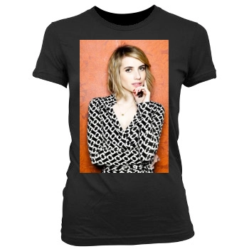 Emma Roberts Women's Junior Cut Crewneck T-Shirt