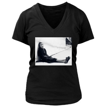 Emma Roberts Women's Deep V-Neck TShirt