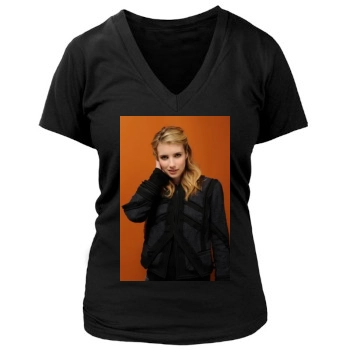 Emma Roberts Women's Deep V-Neck TShirt