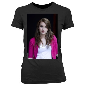 Emma Roberts Women's Junior Cut Crewneck T-Shirt