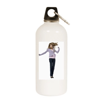 Emma Roberts White Water Bottle With Carabiner