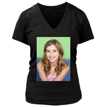 Emma Roberts Women's Deep V-Neck TShirt