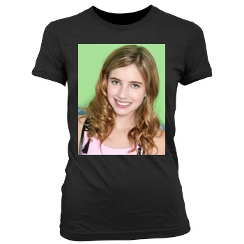 Emma Roberts Women's Junior Cut Crewneck T-Shirt