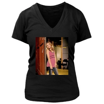 Emma Roberts Women's Deep V-Neck TShirt