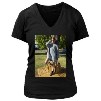 Emma Roberts Women's Deep V-Neck TShirt