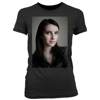 Emma Roberts Women's Junior Cut Crewneck T-Shirt