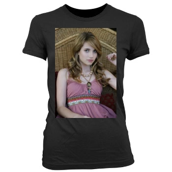 Emma Roberts Women's Junior Cut Crewneck T-Shirt