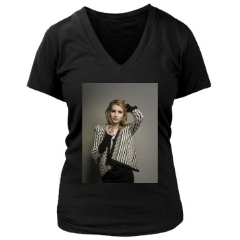 Emma Roberts Women's Deep V-Neck TShirt