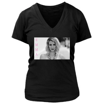 Emma Roberts Women's Deep V-Neck TShirt