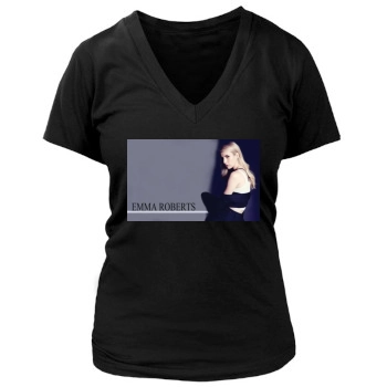 Emma Roberts Women's Deep V-Neck TShirt