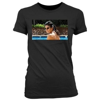 Emmanuelle Chriqui Women's Junior Cut Crewneck T-Shirt