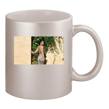 Emmanuelle Chriqui 11oz Metallic Silver Mug