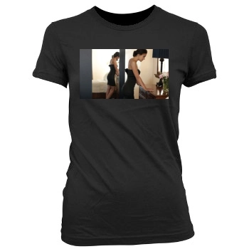 Emmanuelle Chriqui Women's Junior Cut Crewneck T-Shirt