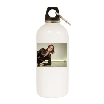 Thora Birch White Water Bottle With Carabiner