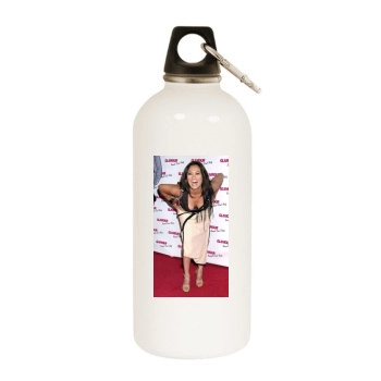 Tia Carrere White Water Bottle With Carabiner