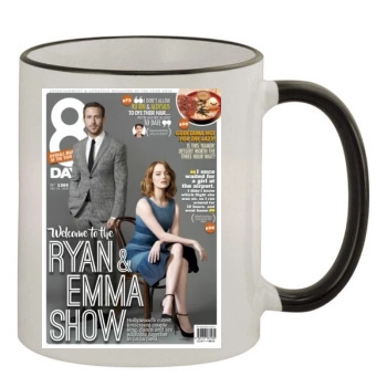 Emma Stone 11oz Colored Rim & Handle Mug