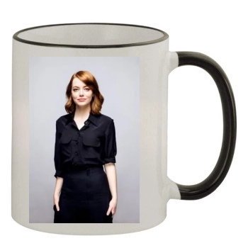 Emma Stone 11oz Colored Rim & Handle Mug