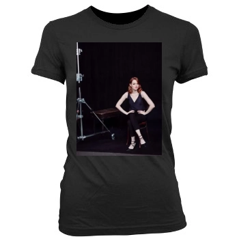 Emma Stone Women's Junior Cut Crewneck T-Shirt