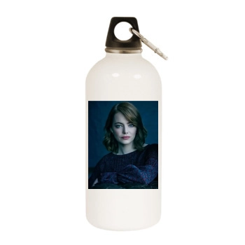 Emma Stone White Water Bottle With Carabiner