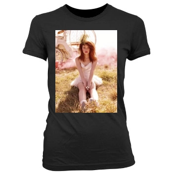 Emma Stone Women's Junior Cut Crewneck T-Shirt