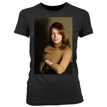 Emma Stone Women's Junior Cut Crewneck T-Shirt