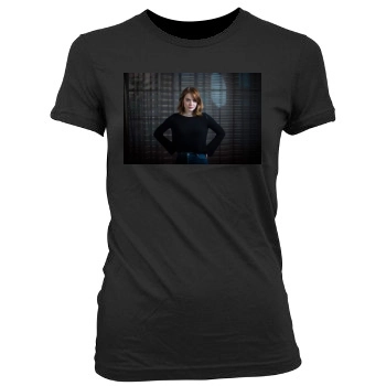 Emma Stone Women's Junior Cut Crewneck T-Shirt