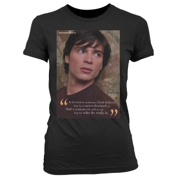 Tom Welling Women's Junior Cut Crewneck T-Shirt