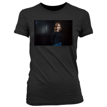 Emma Stone Women's Junior Cut Crewneck T-Shirt