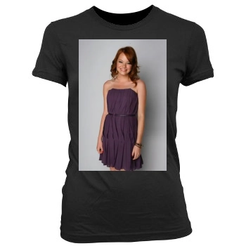 Emma Stone Women's Junior Cut Crewneck T-Shirt