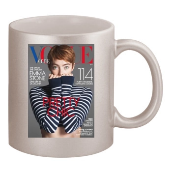 Emma Stone 11oz Metallic Silver Mug