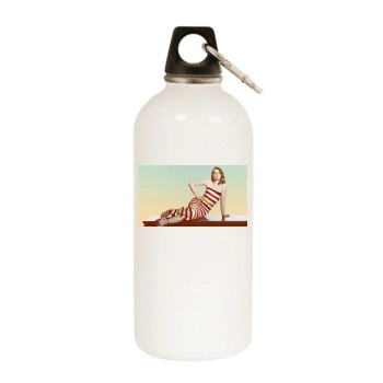 Emma Stone White Water Bottle With Carabiner