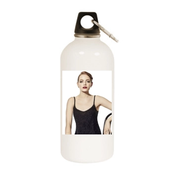 Emma Stone White Water Bottle With Carabiner