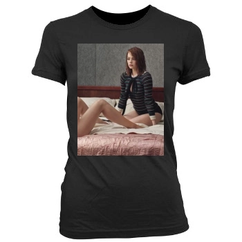 Emma Stone Women's Junior Cut Crewneck T-Shirt