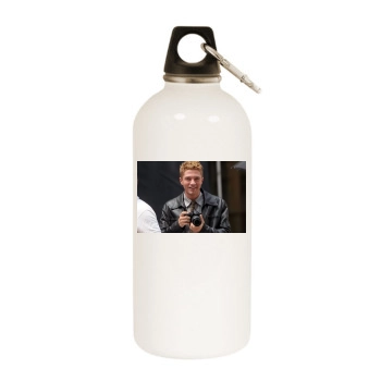 Topher Grace White Water Bottle With Carabiner