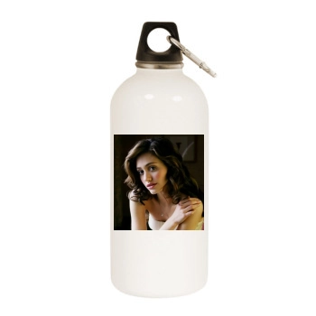 Emmy Rossum White Water Bottle With Carabiner