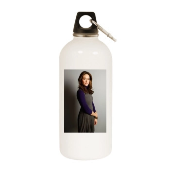 Emmy Rossum White Water Bottle With Carabiner