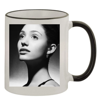 Emmy Rossum 11oz Colored Rim & Handle Mug