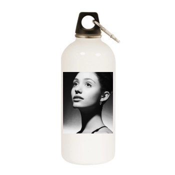 Emmy Rossum White Water Bottle With Carabiner